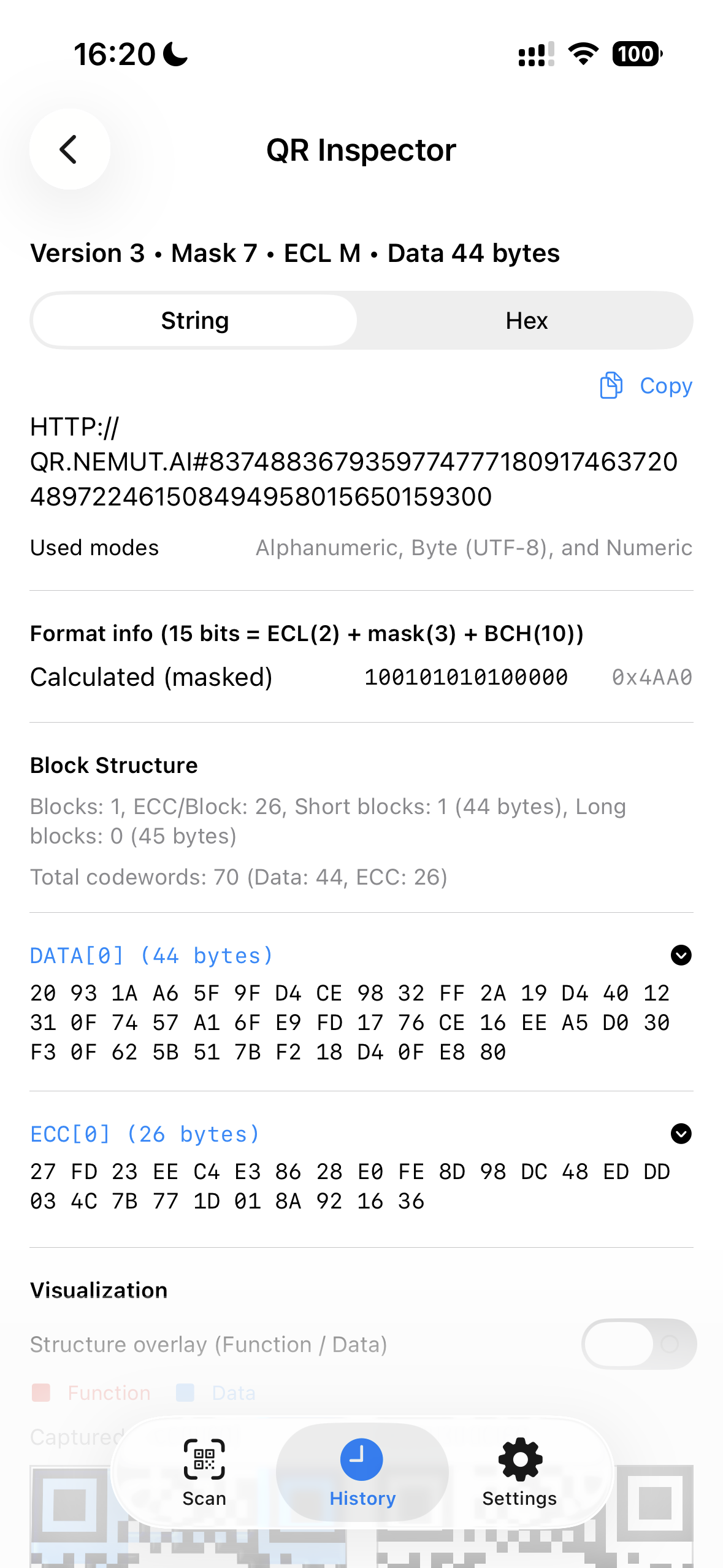 QR Code Inspector - Scan